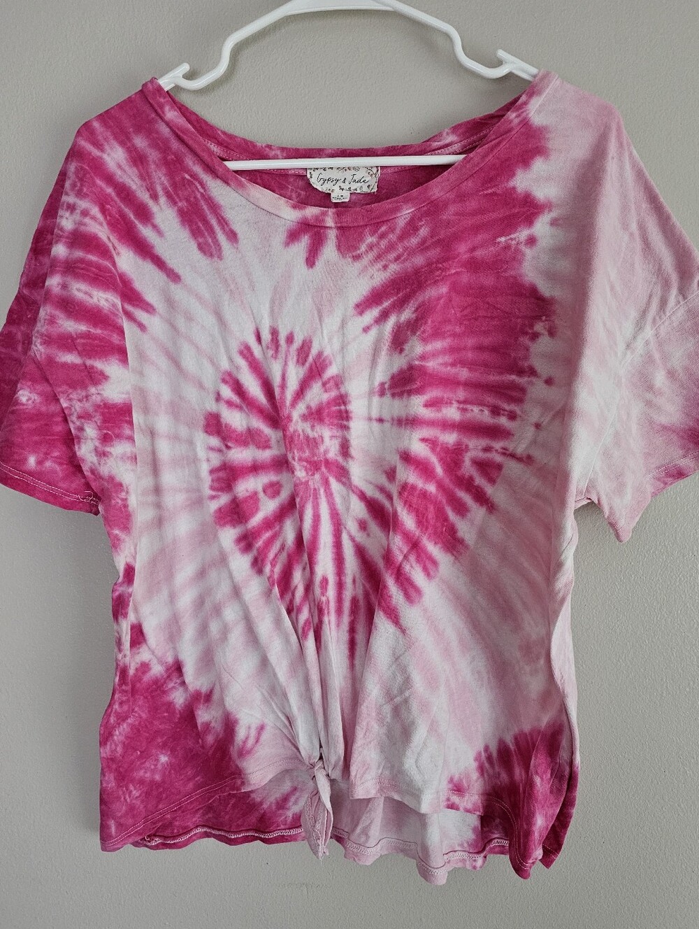 Gypsy & Jade Tie‑Dye Knot‑Front Tee – Size 1X